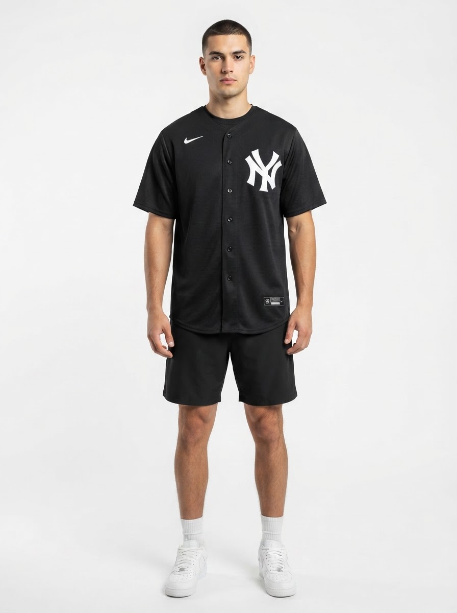 Jersey MLB New York Yankees Torcedor Masculina Preta