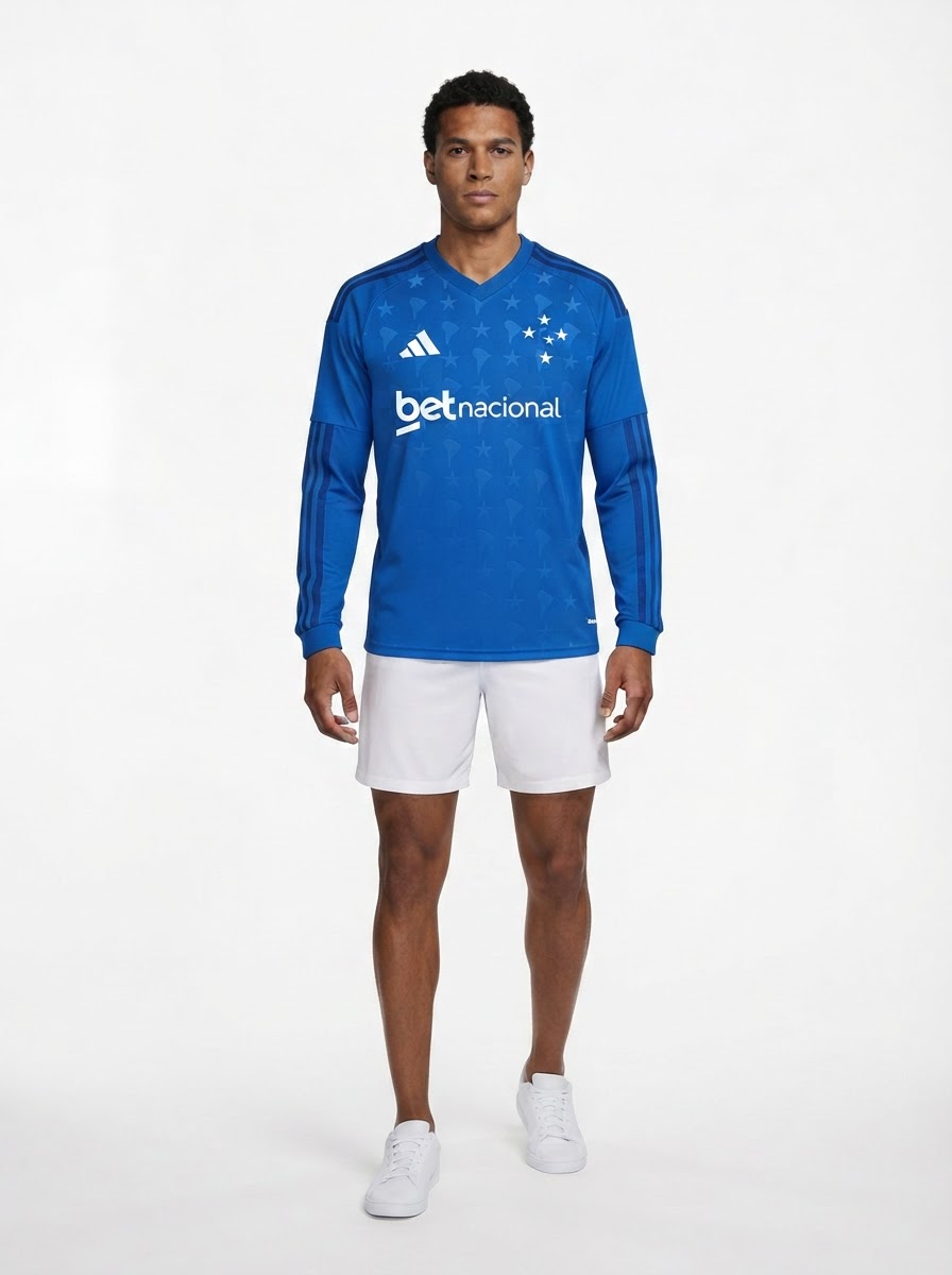 Cruzeiro I 26/27 Long Sleeve - Azul Royal - Fan Version COM Patrocinio
