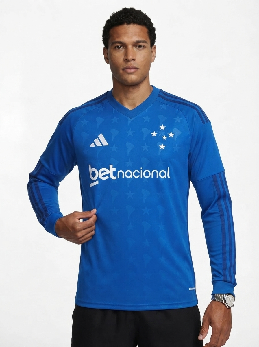 Cruzeiro I 26/27 Long Sleeve - Azul Royal - Fan Version COM Patrocinio