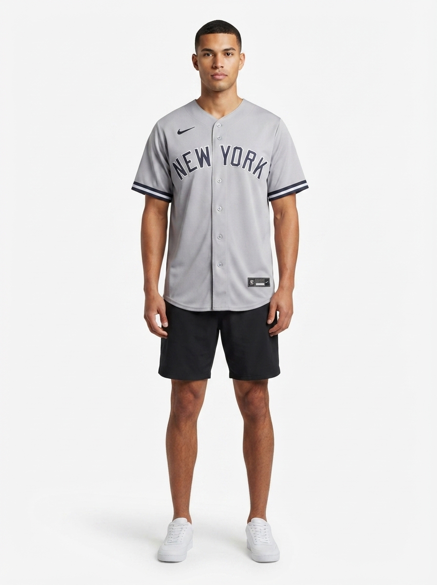 Jersey MLB New York Yankees II Torcedor Masculina Cinza