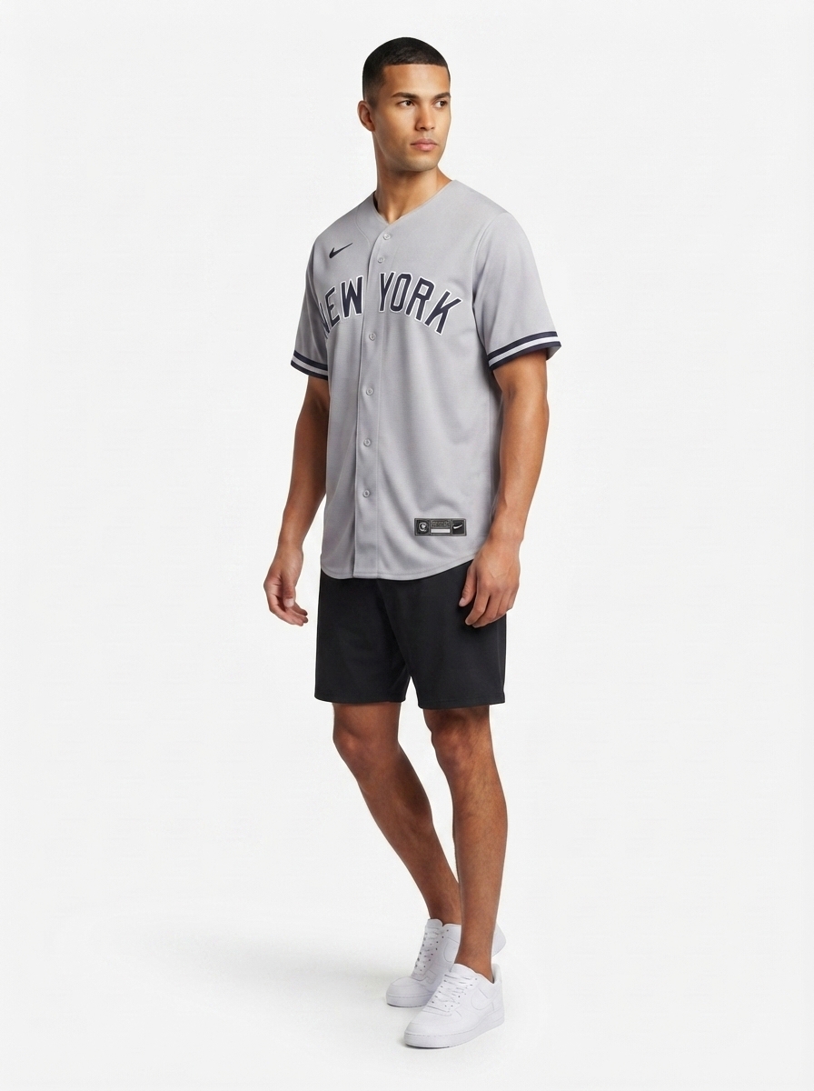 Jersey MLB New York Yankees II Torcedor Masculina Cinza