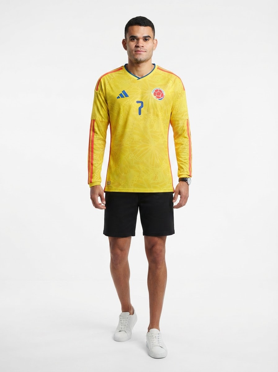 Luis Diaz Long Sleeve Colombia Home - Fan Version World Cup 2026