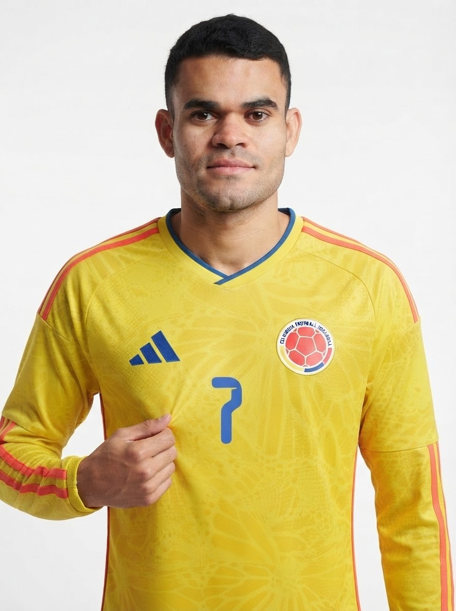 Luis Diaz Long Sleeve Colombia Home - Fan Version World Cup 2026