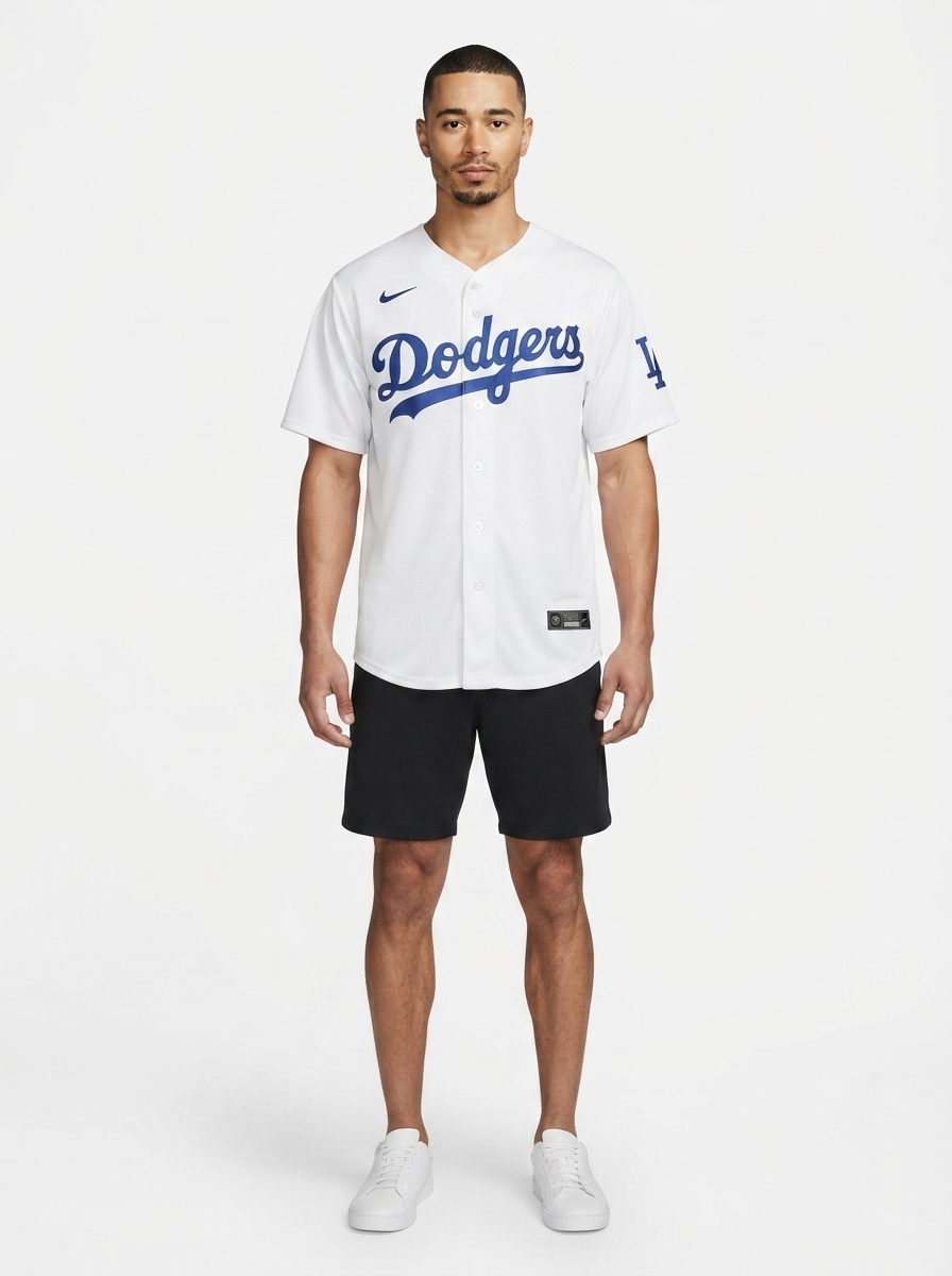 Jersey MLB Los Angeles Dodgers I Torcedor Masculina Branca Mookie Betts 50