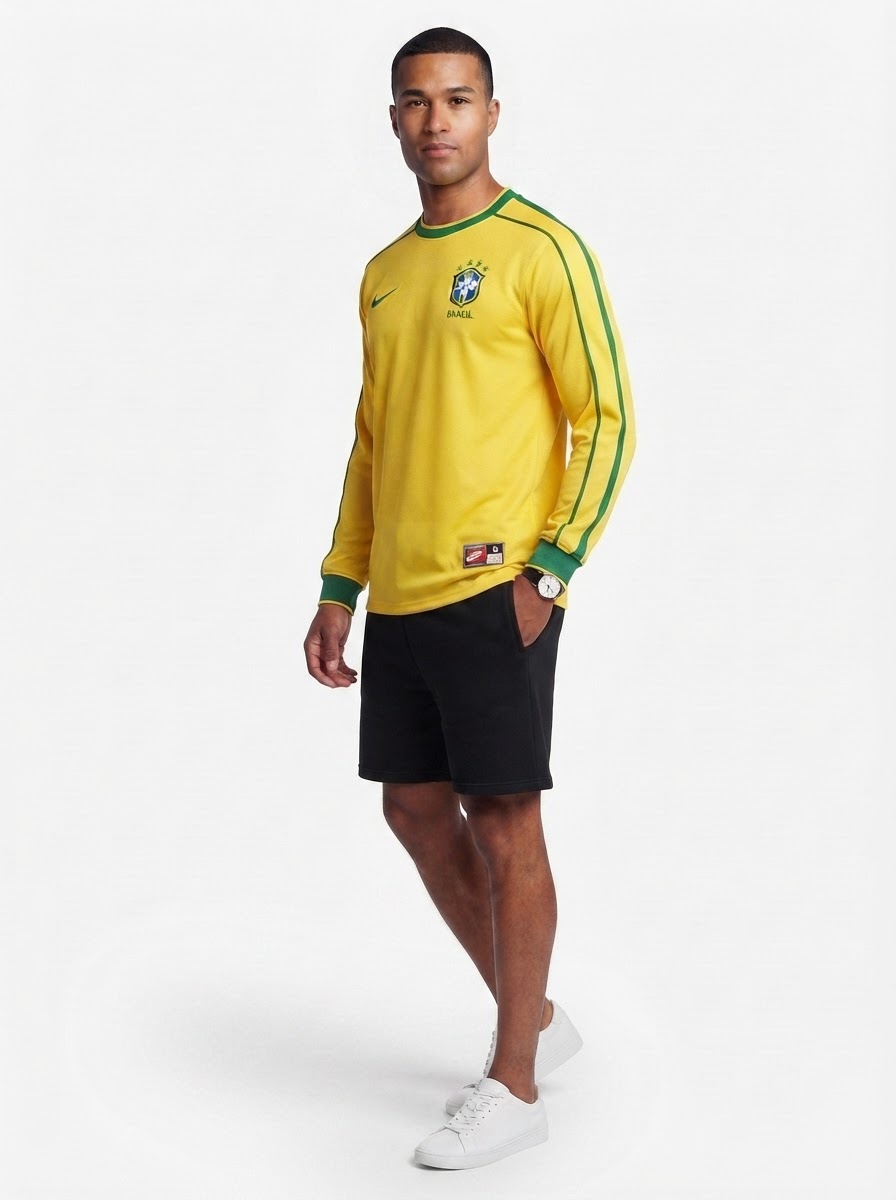 Jersey Brasil Retro 1998 Longsleeve Fan