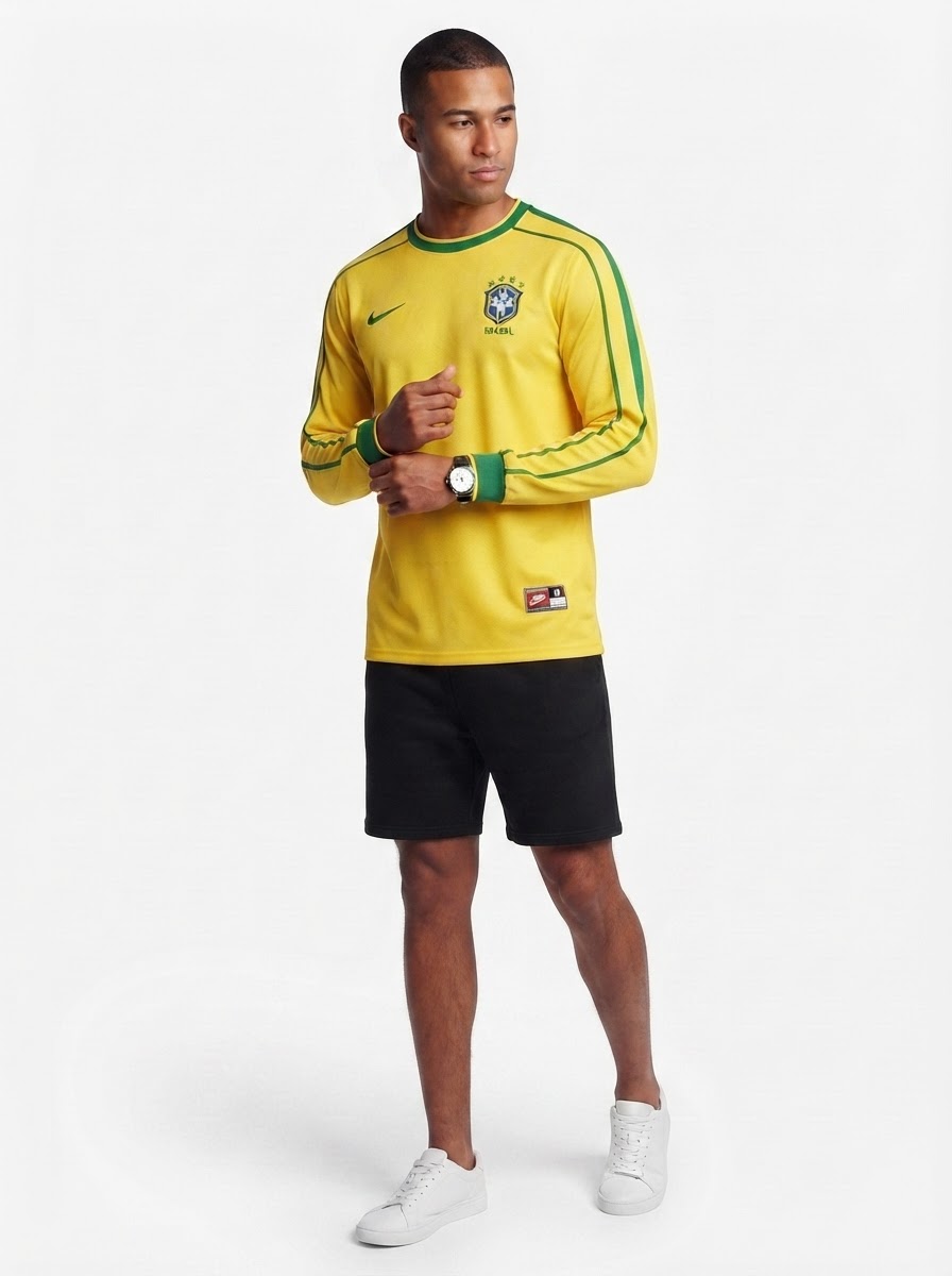 Jersey Brasil Retro 1998 Longsleeve Fan