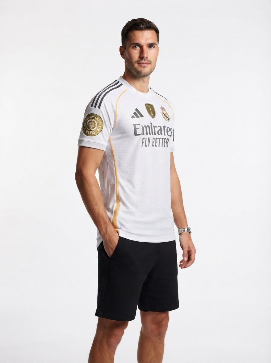 Real Madrid Home Fan Jersey 2025/26 - Patch 2025 Club World Cup + FIFA Intercontinental Champions