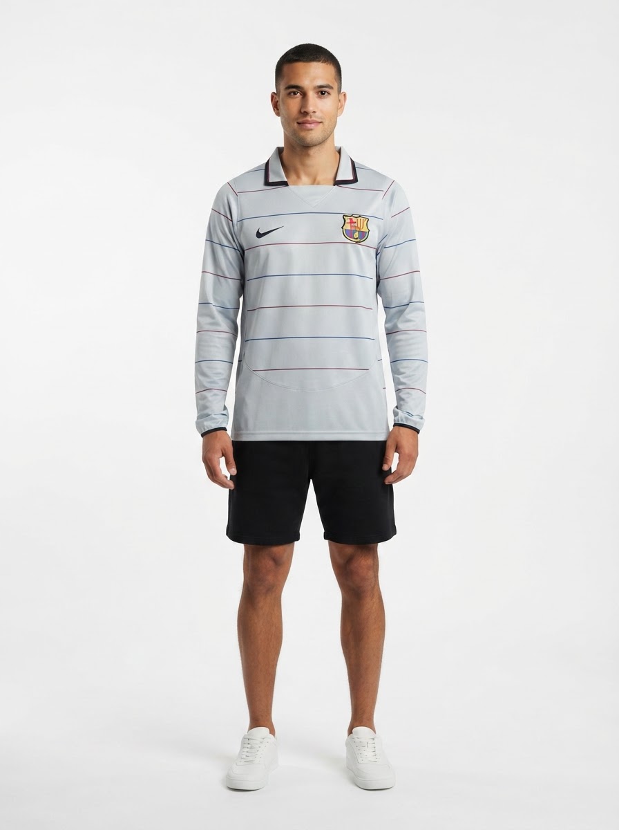 Barcelona 03/04 II Away Jersey - Long Sleeve Retro Version