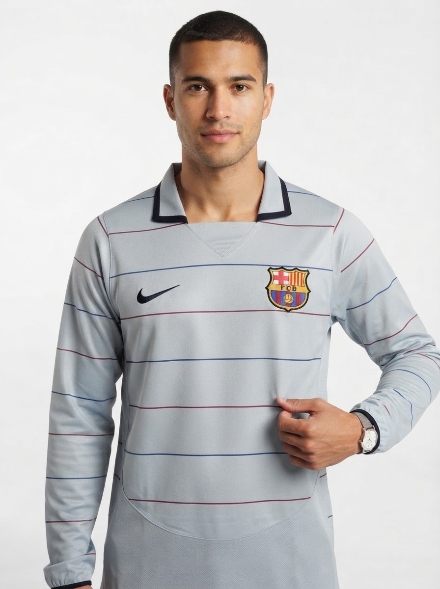 Barcelona 03/04 II Away Jersey - Long Sleeve Retro Version
