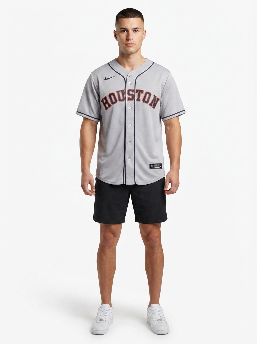 Jersey MLB Houston Astros II Torcedor Masculina Cinza
