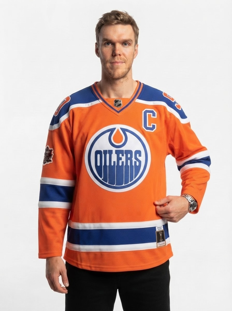 Men's Mitchell & Ness Connor McDavid Orange Edmonton Oilers Power