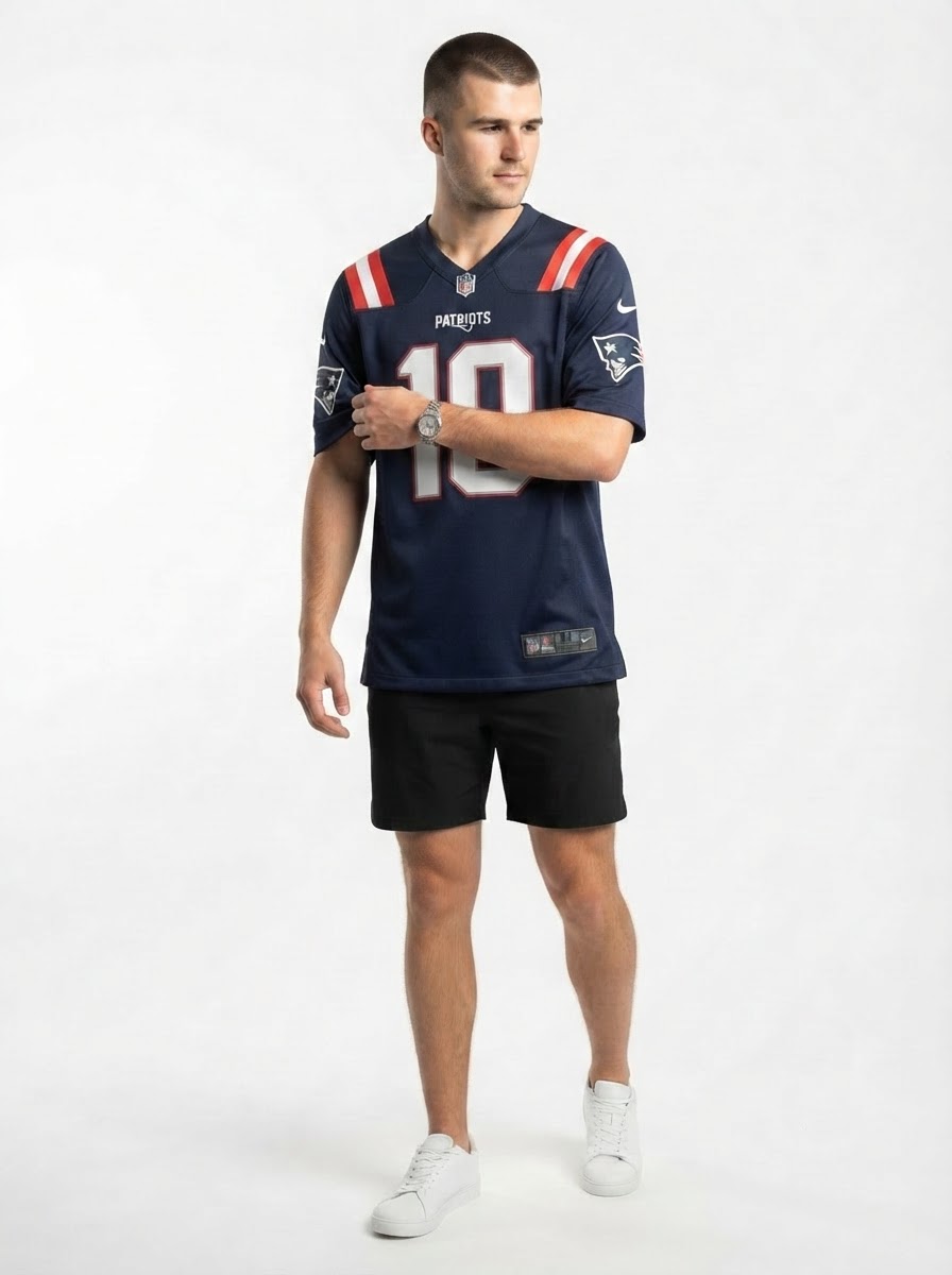 New England Patriots Drake Maye Navy Player Game Jersey