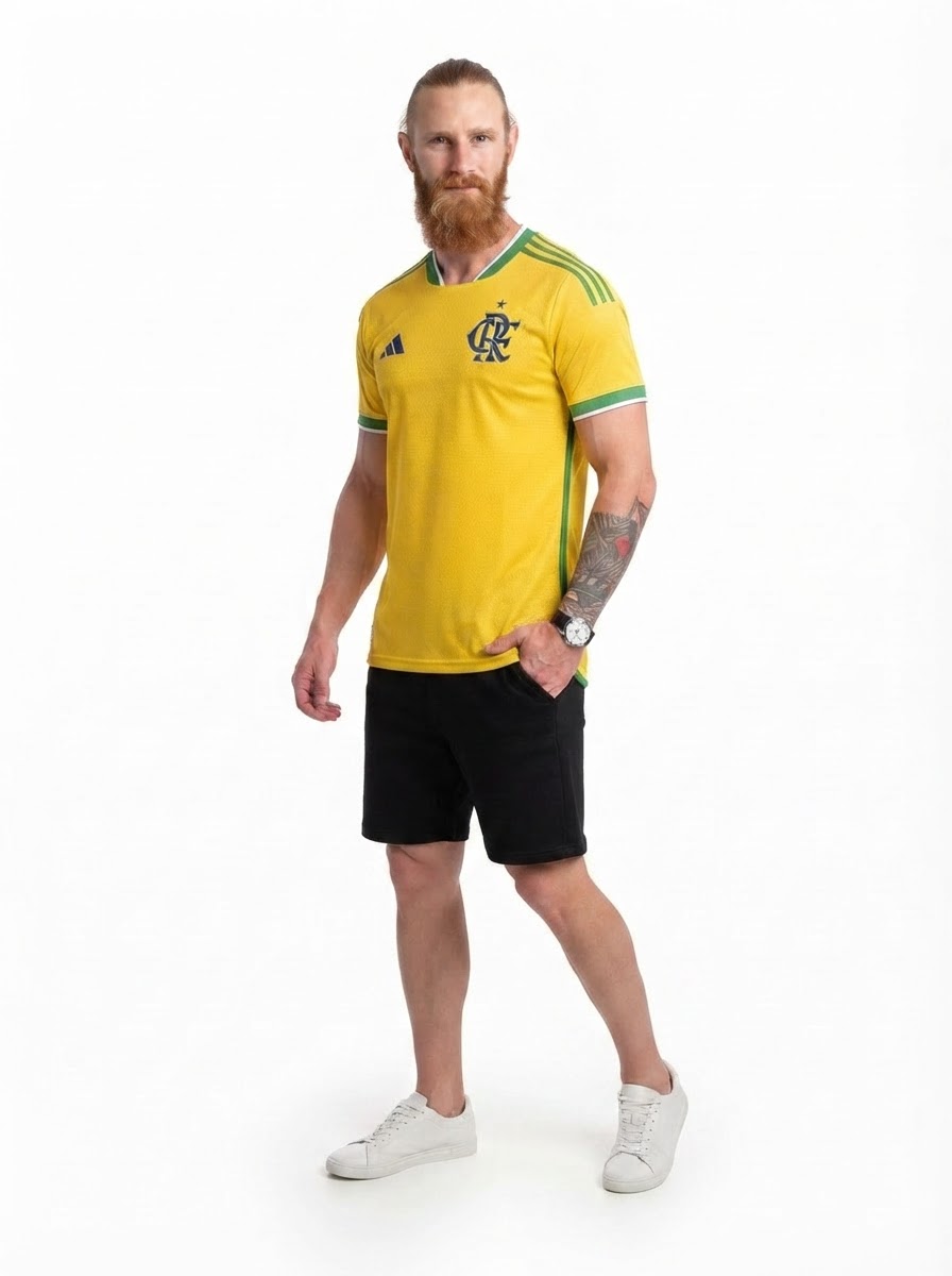 Flamengo Brasil 2026 - Amarelo+Verde Player [Slim Fit]