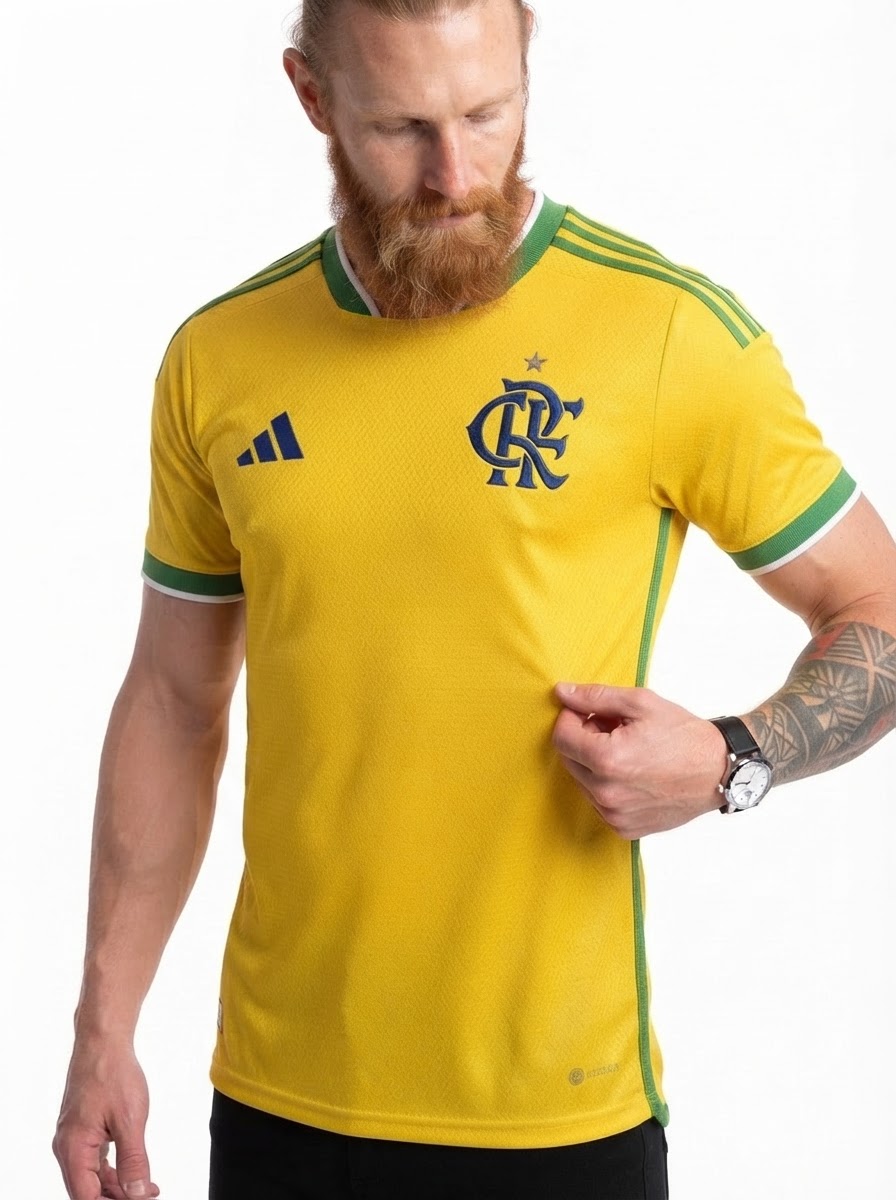 Flamengo Brasil 2026 - Amarelo+Verde Player [Slim Fit]