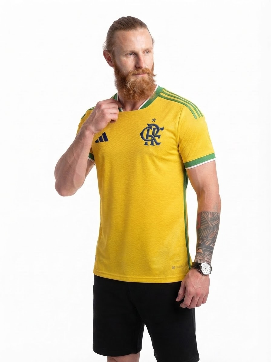 Flamengo Brasil 2026 - Amarelo+Verde Player [Slim Fit]
