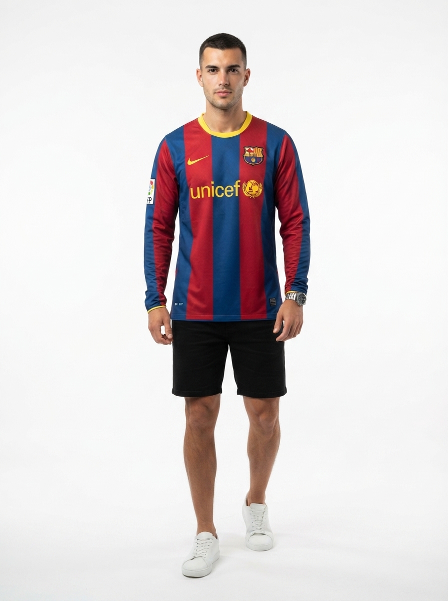 Barcelona 10/11 I Home Jersey - Long Sleeve Retro Version
