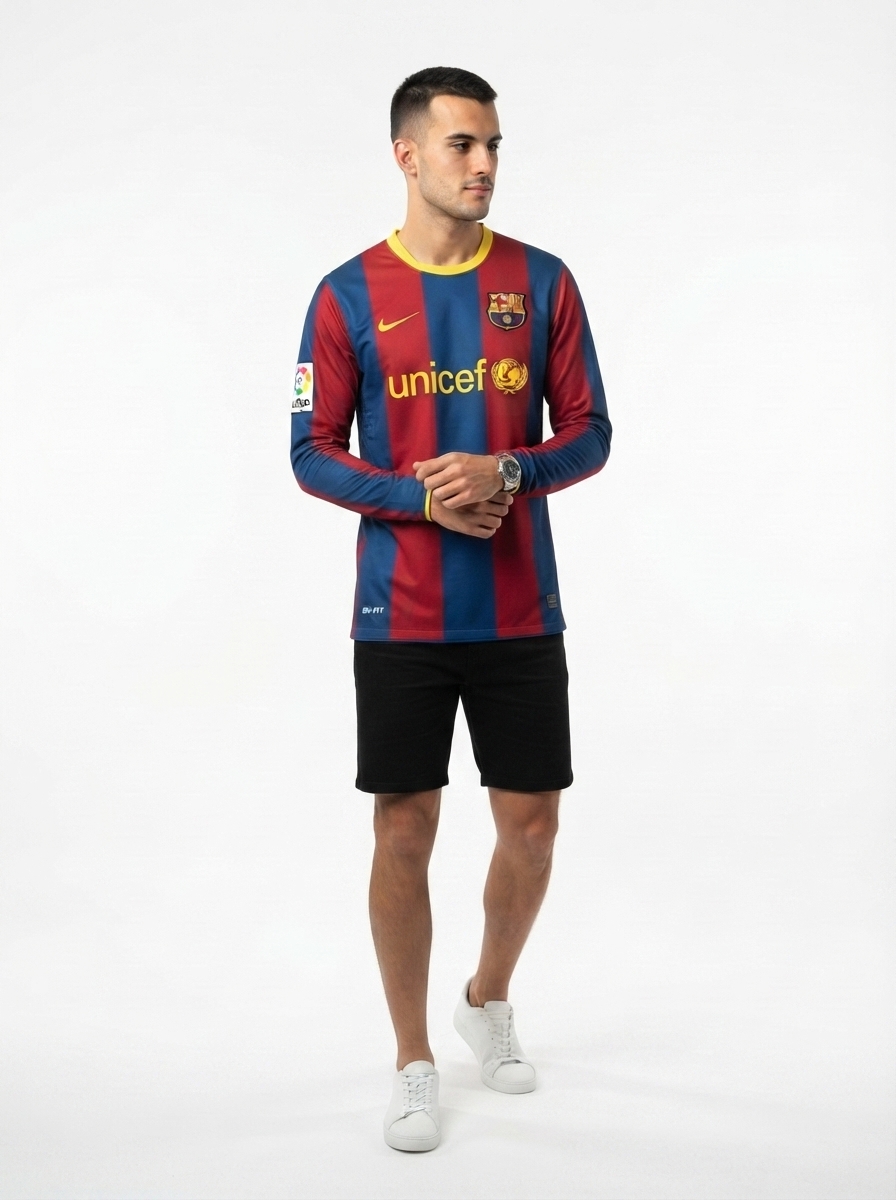 Barcelona 10/11 I Home Jersey - Long Sleeve Retro Version