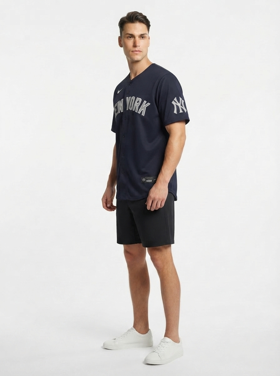 Jersey MLB New York Yankees Alternativa Torcedor Masculina Azul Marinho Aaron Judge 99