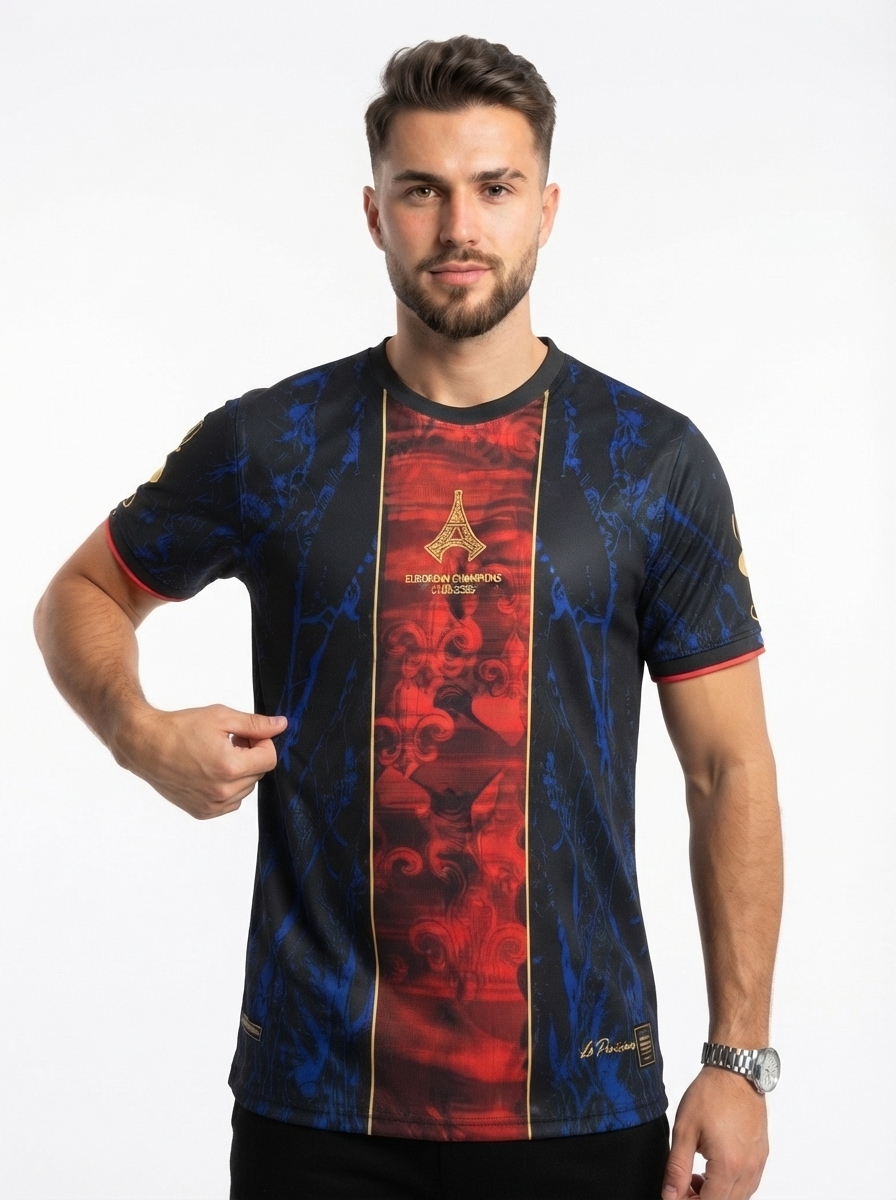Paris Saint-Germain 2025/26 (CAMPEONES DE EUROPA) Red and blue Jersey