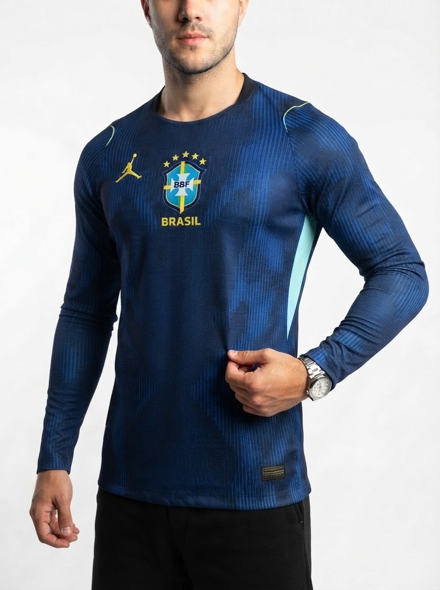 Brazil 2026 Away Player Version Long-Sleeve Jersey [Slim Fit]