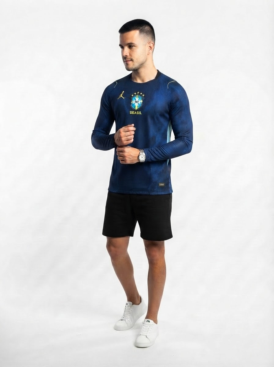 Brazil 2026 Away Player Version Long-Sleeve Jersey [Slim Fit]