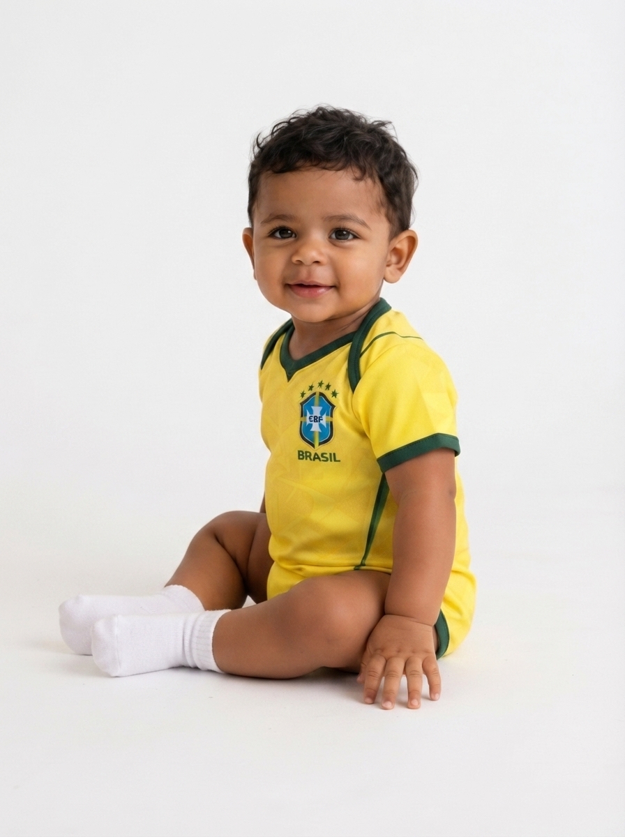 Body Baby Brazil Amarelo/Verde Brasil Word Cup 2026